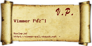 Vimmer Pál névjegykártya